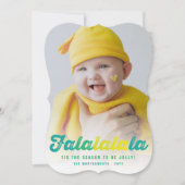 Cartes Pour Fêtes Annuelles Falalala Lime Ombre Script Fun Noël Photo (Devant)