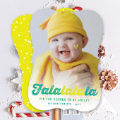 Cartes Pour Fêtes Annuelles Falalala Lime Ombre Script Fun Noël Photo
