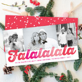 Cartes Pour Fêtes Annuelles Falalala Pink Ombre Script Amusant Noël 3 Photo