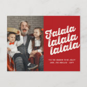 Cartes Pour Fêtes Annuelles Falalalala Bold Script amusant classique de Noël p (Devant)