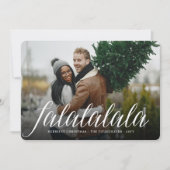 Cartes Pour Fêtes Annuelles Falalalala Simple Script blanc amusant Photo moder (Devant)