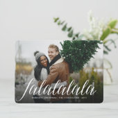 Cartes Pour Fêtes Annuelles Falalalala Simple Script blanc amusant Photo moder (Debout devant)