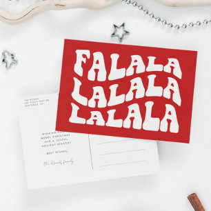 Cartes Pour Fêtes Annuelles Falalalala Super Wavy Typographie Rouge Noël