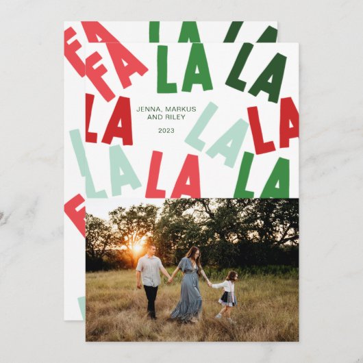 Cartes Pour Fêtes Annuelles FaLaLaNoël (Devant / Derrière)