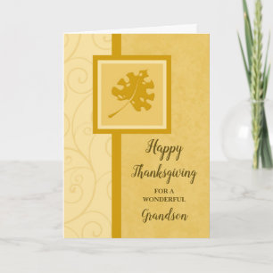 Cartes Pour Fêtes Annuelles Fall Leaves Bon thanksgiving Grandson