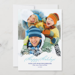 Cartes Pour Fêtes Annuelles Falling Snowflakes Photo de Noël blanc