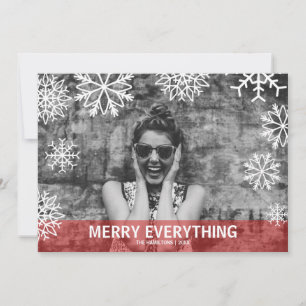 Cartes Pour Fêtes Annuelles Falling snowflakes red Holiday VOS PHOTOS