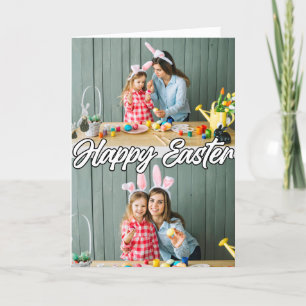 Cartes Pour Fêtes Annuelles Famille adorable Personnalisé 2 photos Pâques