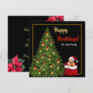 Cartes Pour Fêtes Annuelles Famille Amusante Cute Chiot Joyeux Fêtes Noël