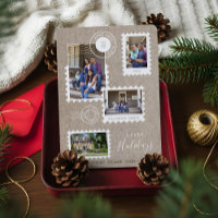 Famille Amusante Déménagement Postage Timbres Phot