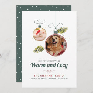 Cartes Pour Fêtes Annuelles Famille Animaux Photos de Noël moderne