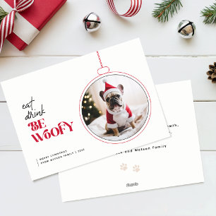 Cartes Pour Fêtes Annuelles Famille Be Woofy Photo de chien de Noël