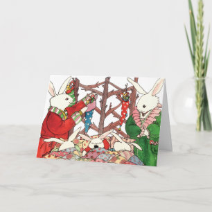 Cartes Pour Fêtes Annuelles Famille Bunny de Noël