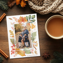Famille Chic Thanksgiving Photo Fall Leaf Bordure