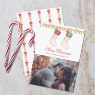 Cartes Pour Fêtes Annuelles Famille de 2 - Monogrammes d'aquarelle photo