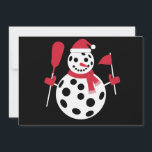 Cartes Pour Fêtes Annuelles Famille de bonhomme de neige au chapeau de Père No<br><div class="desc">Famille de bonhomme de neige au chapeau de Père Noël Xmas Pickleball de Noël assortis</div>