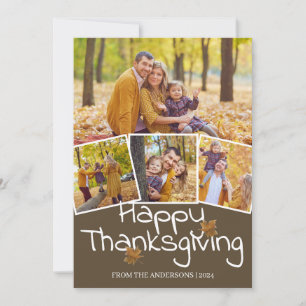 Cartes Pour Fêtes Annuelles Famille de Bons thanksgivings d'automne élégant 4