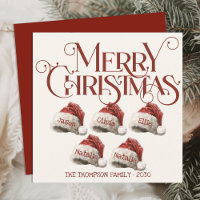 Famille de chapeau de Père Noël 5 Rouge Joyeux Noë