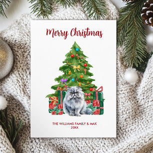 Cartes Pour Fêtes Annuelles Famille de chat persan Noël