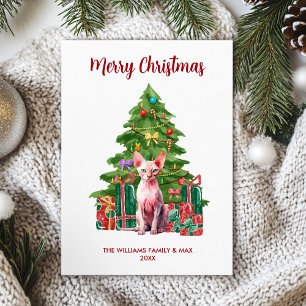Cartes Pour Fêtes Annuelles Famille de chat Sphynx Noël
