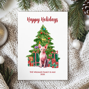 Cartes Pour Fêtes Annuelles Famille de chat Sphynx Noël