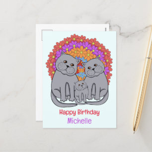 Cartes Pour Fêtes Annuelles Famille de chats. Joyeux anniversaire