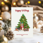 Cartes Pour Fêtes Annuelles Famille de chien Basset Hound Noël