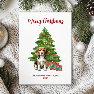 Cartes Pour Fêtes Annuelles Famille de chien Beagle Noël