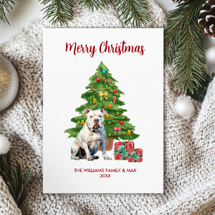Cartes Pour Fêtes Annuelles Famille de chien bouledogue de Noël