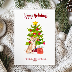 Cartes Pour Fêtes Annuelles Famille de chien Chihuahua Noël