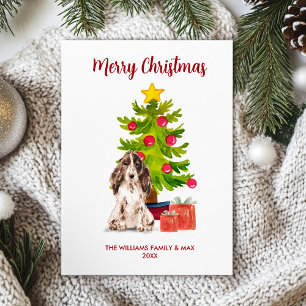Cartes Pour Fêtes Annuelles Famille de chien Spaniel Noël
