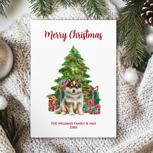 Cartes Pour Fêtes Annuelles Famille de chiots Husky pour Noël