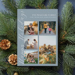 Cartes Pour Fêtes Annuelles Famille de collage de photo de script minimaliste<br><div class="desc">Créez votre propre carte de vacances de collage de photo de famille. Célébrez la saison des fêtes avec des cartes de Noël personnalisées mettant en vedette vos photos de famille préférées.</div>