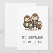 Cartes Pour Fêtes Annuelles Famille de Hérisson mignon (Devant / Derrière)