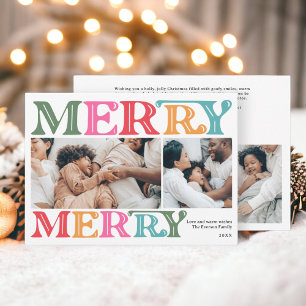 Cartes Pour Fêtes Annuelles Famille de Noël brillante 4 photos