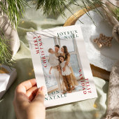 Cartes Pour Fêtes Annuelles Famille de Noël Joyeux multilingue