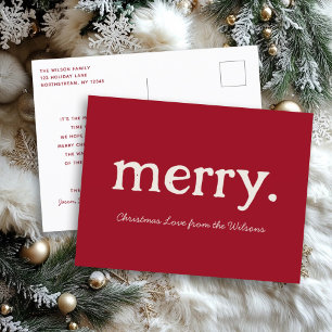 Cartes Pour Fêtes Annuelles Famille de Noël minimaliste moderne