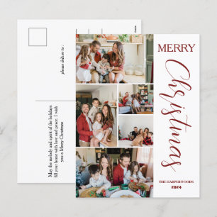 Cartes Pour Fêtes Annuelles Famille de Noël moderne élégante simple 5 photos