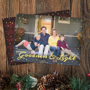 Cartes Pour Fêtes Annuelles Famille de Noël Photo Simple Bonne et Lumière