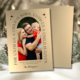 Cartes Pour Fêtes Annuelles Famille de Noël Religieux Photo Minimaliste