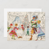 Cartes Pour Fêtes Annuelles Famille de Noël rétro (Devant / Derrière)