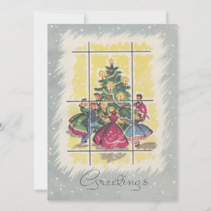 Cartes Pour Fêtes Annuelles Famille de Noël Vintage