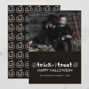 Cartes Pour Fêtes Annuelles Famille de Photo Halloween Moderne Minimaliste