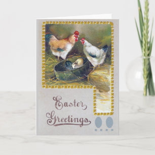 Cartes Pour Fêtes Annuelles Famille de poulet de Pâques