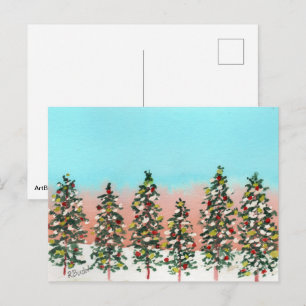 Cartes Pour Fêtes Annuelles Famille de sapins de Noël