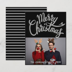 Cartes Pour Fêtes Annuelles Famille de script minimaliste moderne de Noël