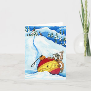 Cartes Pour Fêtes Annuelles Famille de vacances et amis Hamster Art par Bihrle