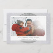 Cartes Pour Fêtes Annuelles Famille d'hiver Parties scintillant argent (Devant)