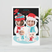 Cartes Pour Fêtes Annuelles Famille d'ours polaires de Noël personnalisée avec (Debout devant)