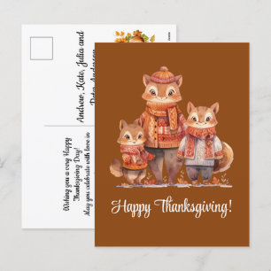 Cartes Pour Fêtes Annuelles Famille du Bon thanksgiving Chipmunks